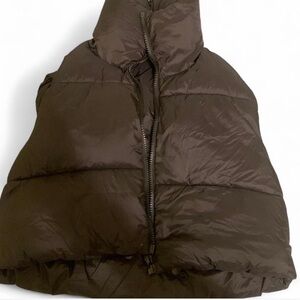Urban Outfitters Black Cropped Puffer Vest